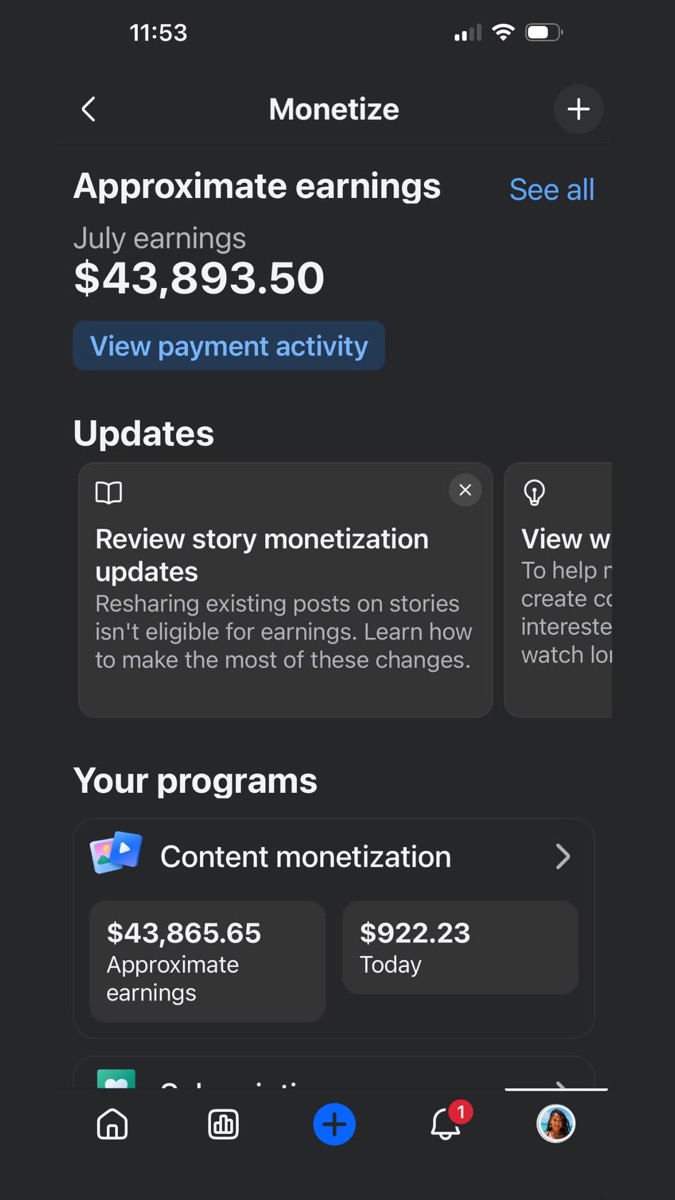 Victoria Everest — July content earnings $43,893.50